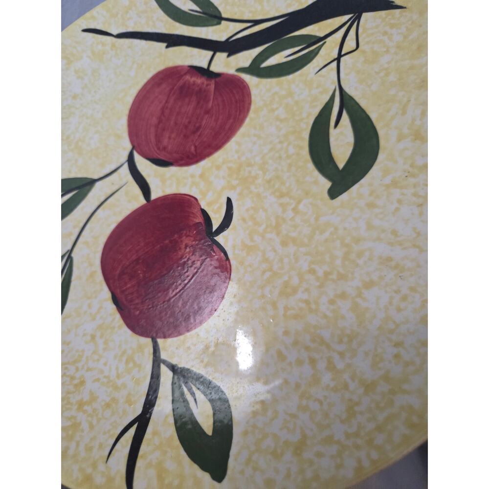 Vtg Blue Ridge Pottery Red Apple Ruffle Ripple Edge Sponge Paint Yellow - Picture 2 of 6